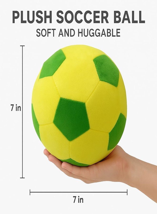 DTR Creation Yellow & Green Soft Ball for Babies | Plush Fabric Baby Toy | Lightweight & Safe Indoor Play Toy | Soft Ball for Kids & Toddlers | Ideal for Gifting & Playtime - Image 3